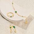 Schmuckset smaragdgr&uuml;ne Steine gold aus der  Kollektion im Online Shop von THOMAS SABO
