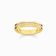 Yellow-gold plated band ring with white zirconia from the  collection in the THOMAS SABO online store