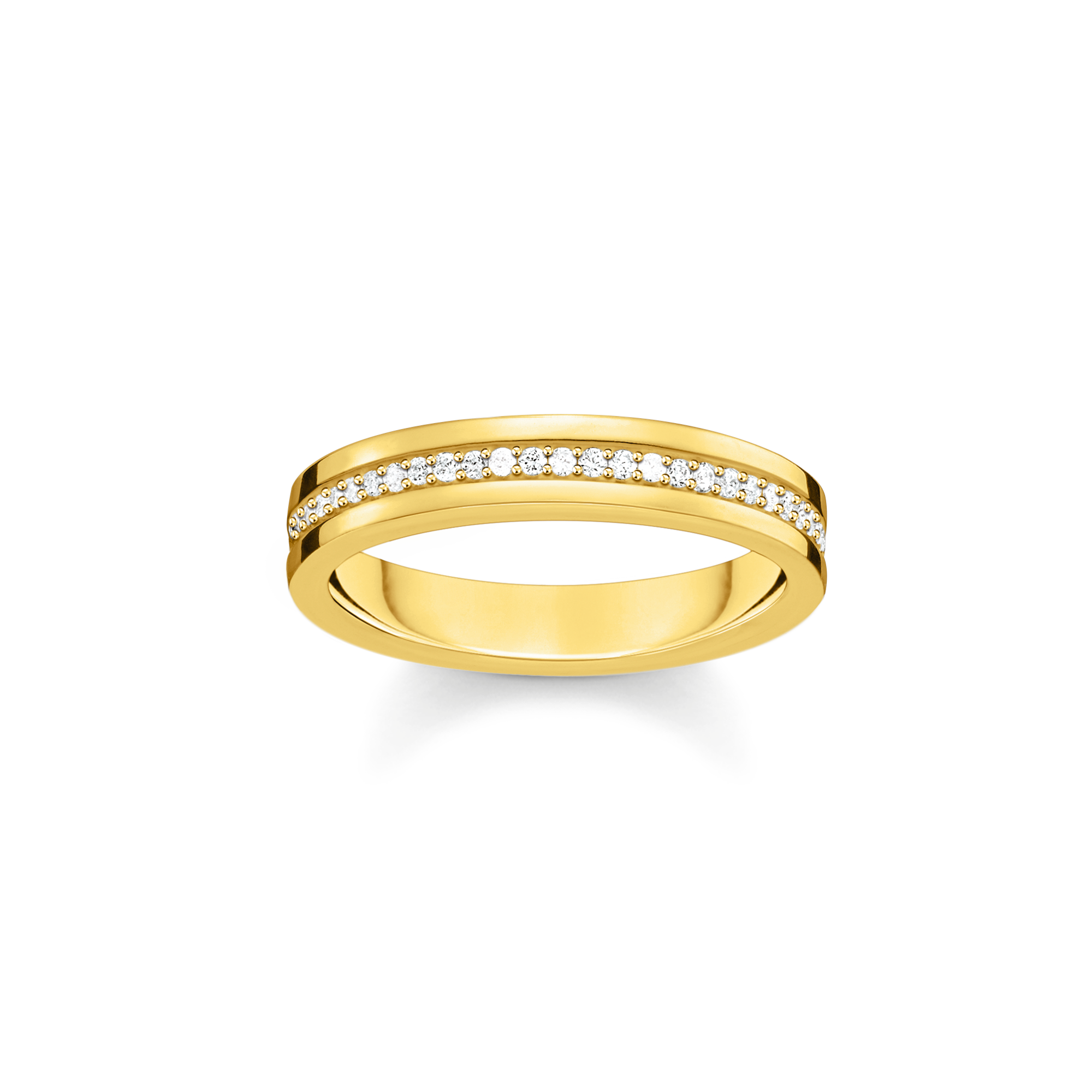 Thomas Sabo Bandring mit weißen Steinen vergoldet weiß TR2117-414-14-50