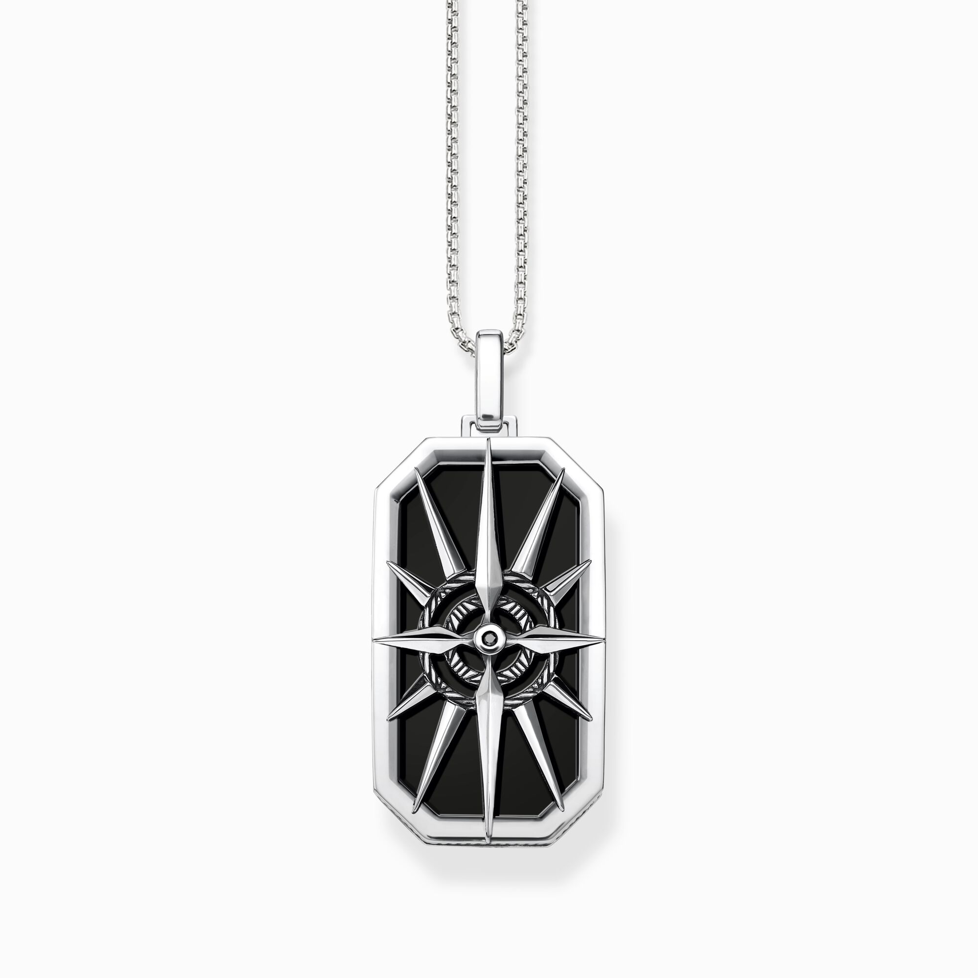 Jewellery set necklace compass black and silver blackened from the  collection in the THOMAS SABO online store