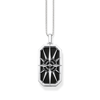 Jewellery set necklace compass black and silver blackened from the  collection in the THOMAS SABO online store