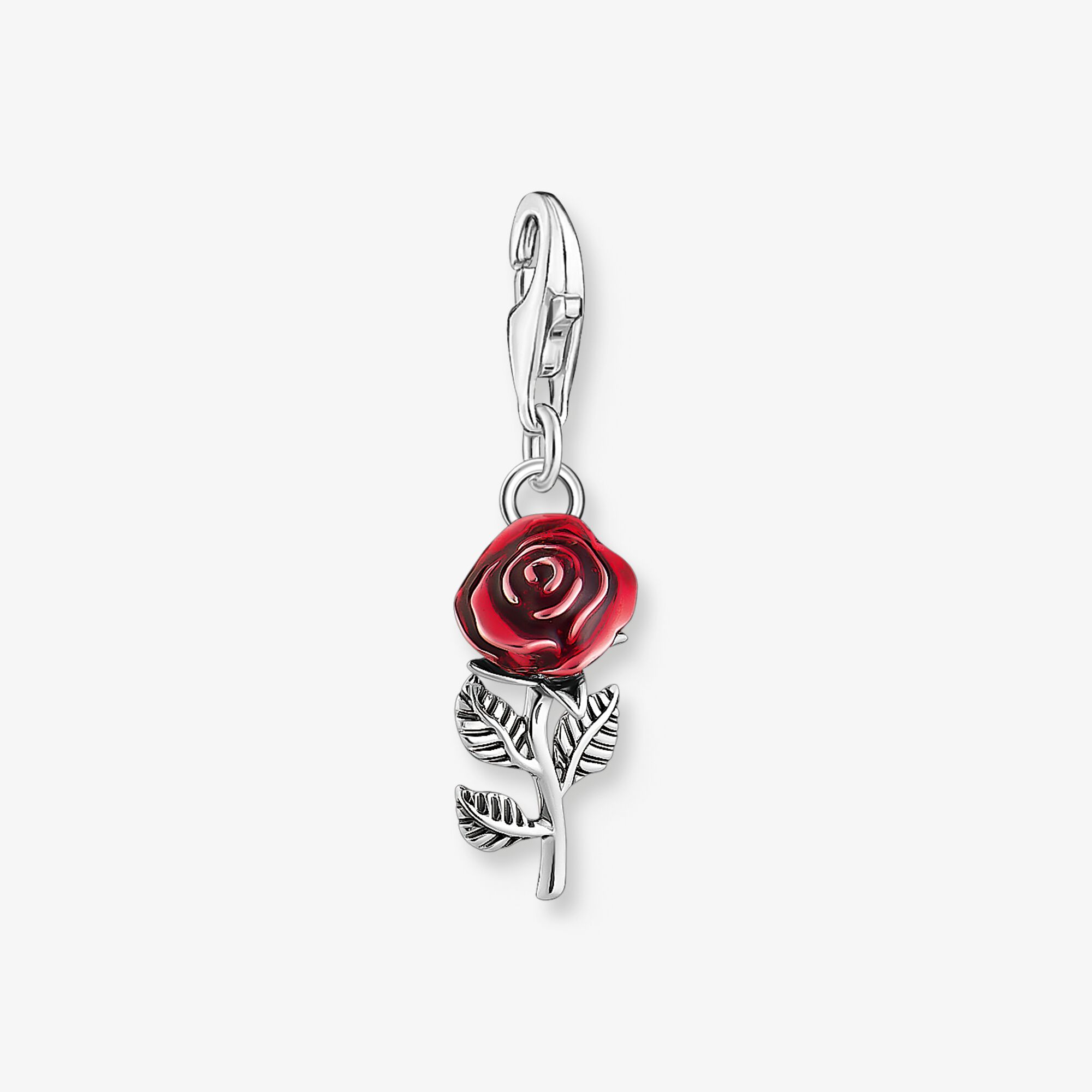 THOMAS SABO Charm-Anhänger rote Rose Silber, Sterlingsilber, Größe: one size, Damen