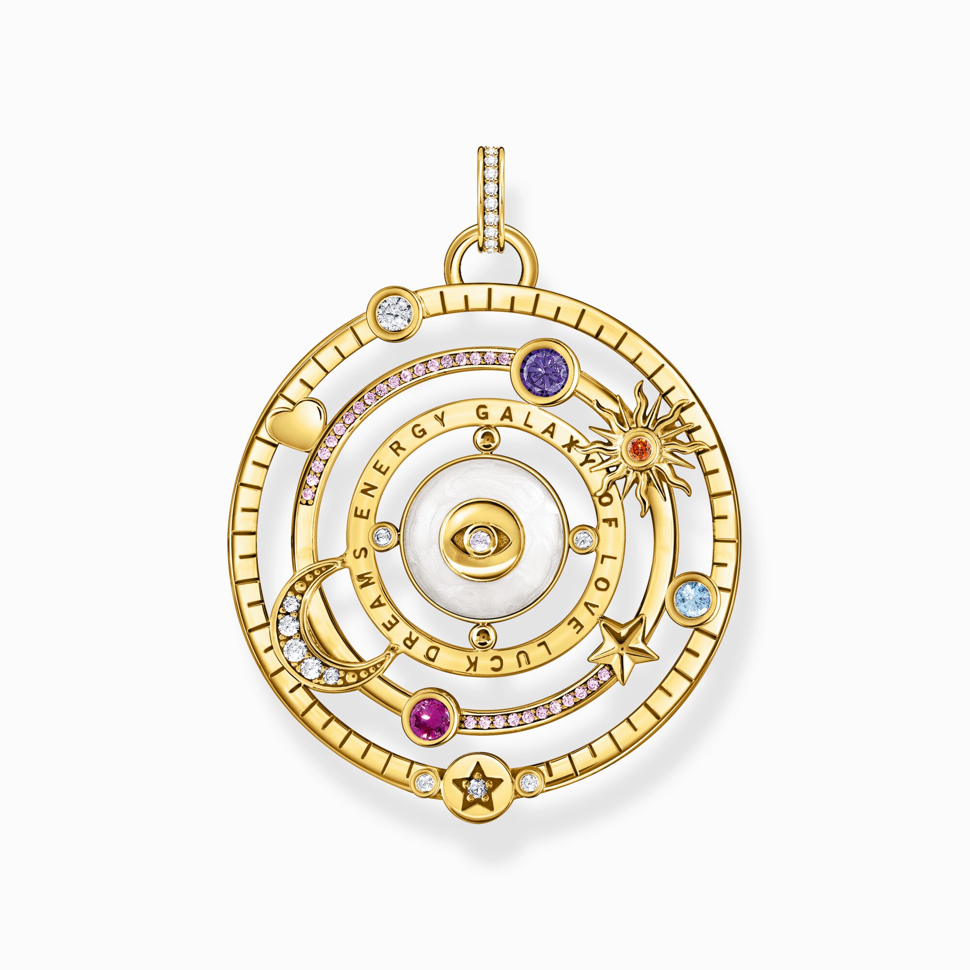 Yellow-gold plated pendant with half-ball and colourful stones from the  collection in the THOMAS SABO online store
