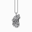 Silver blackened pendant howling wolf with stones from the  collection in the THOMAS SABO online store