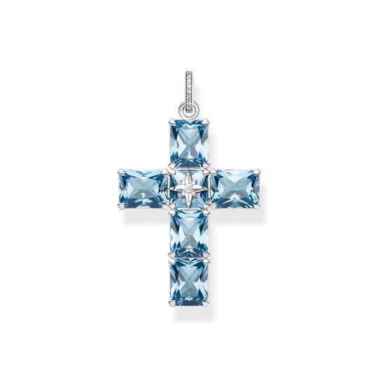 Colgante cruz piedras grandes azul con estrella de la colección  en la tienda online de THOMAS SABO