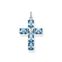 Pendant cross large blue stones with star from the  collection in the THOMAS SABO online store