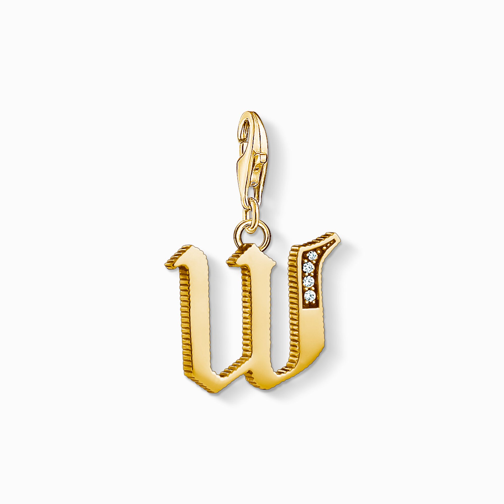 Charm pendant letter W gold from the Charm Club collection in the THOMAS SABO online store