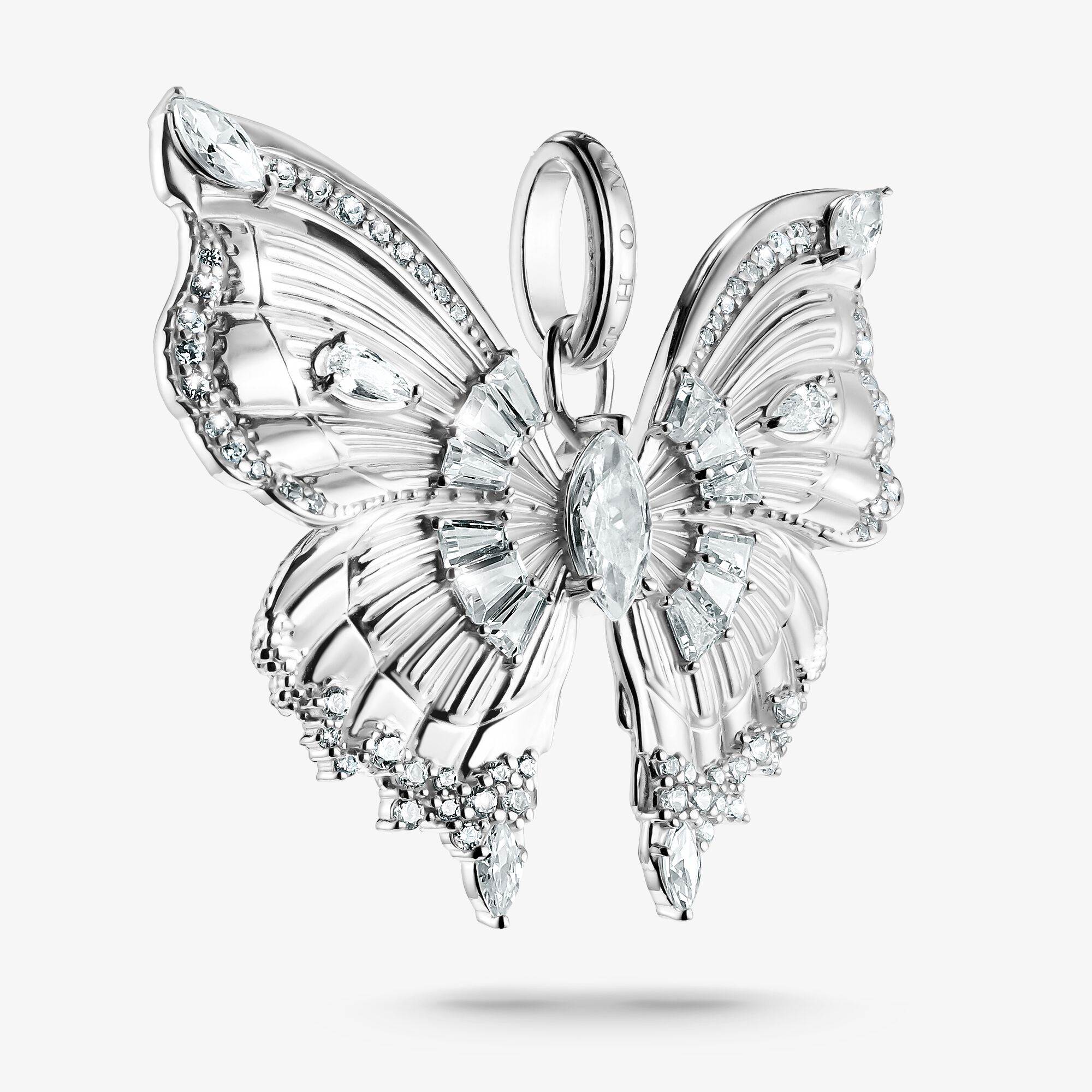 THOMAS SABO Pendentif papillon Butterfly Paradise avec pierres argent, Argent sterling, Taille: one size, femme