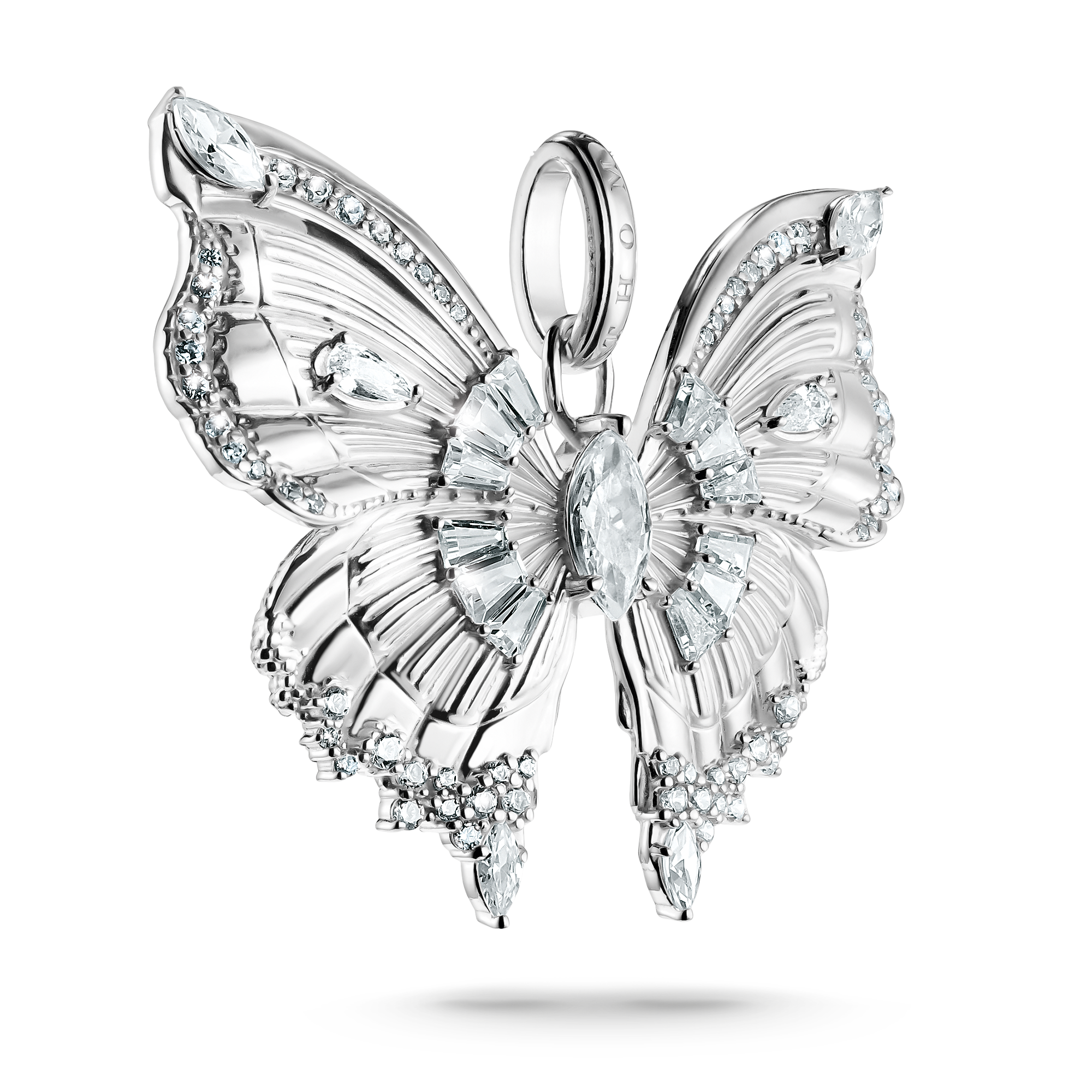 Butterfly Paradise Silver Pendant with Zirconia Stones
