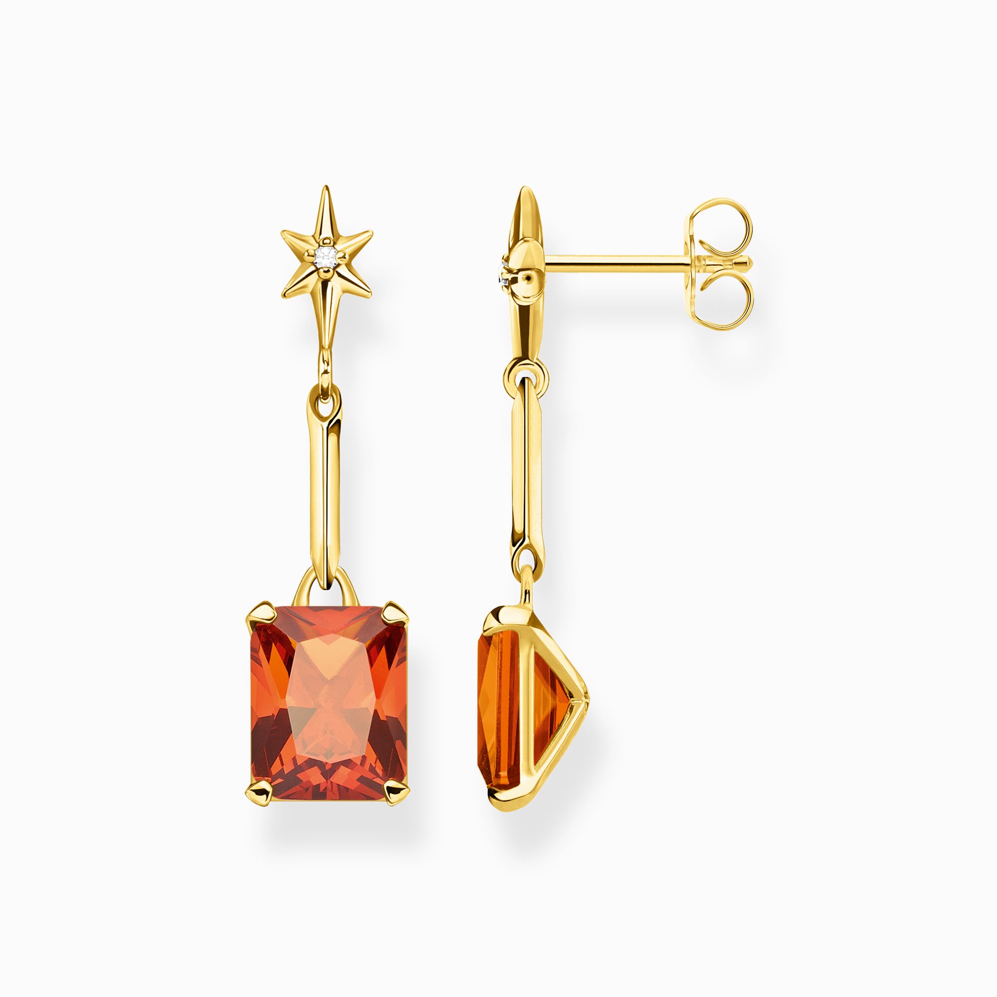 Earrings orange stone with star from the  collection in the THOMAS SABO online store