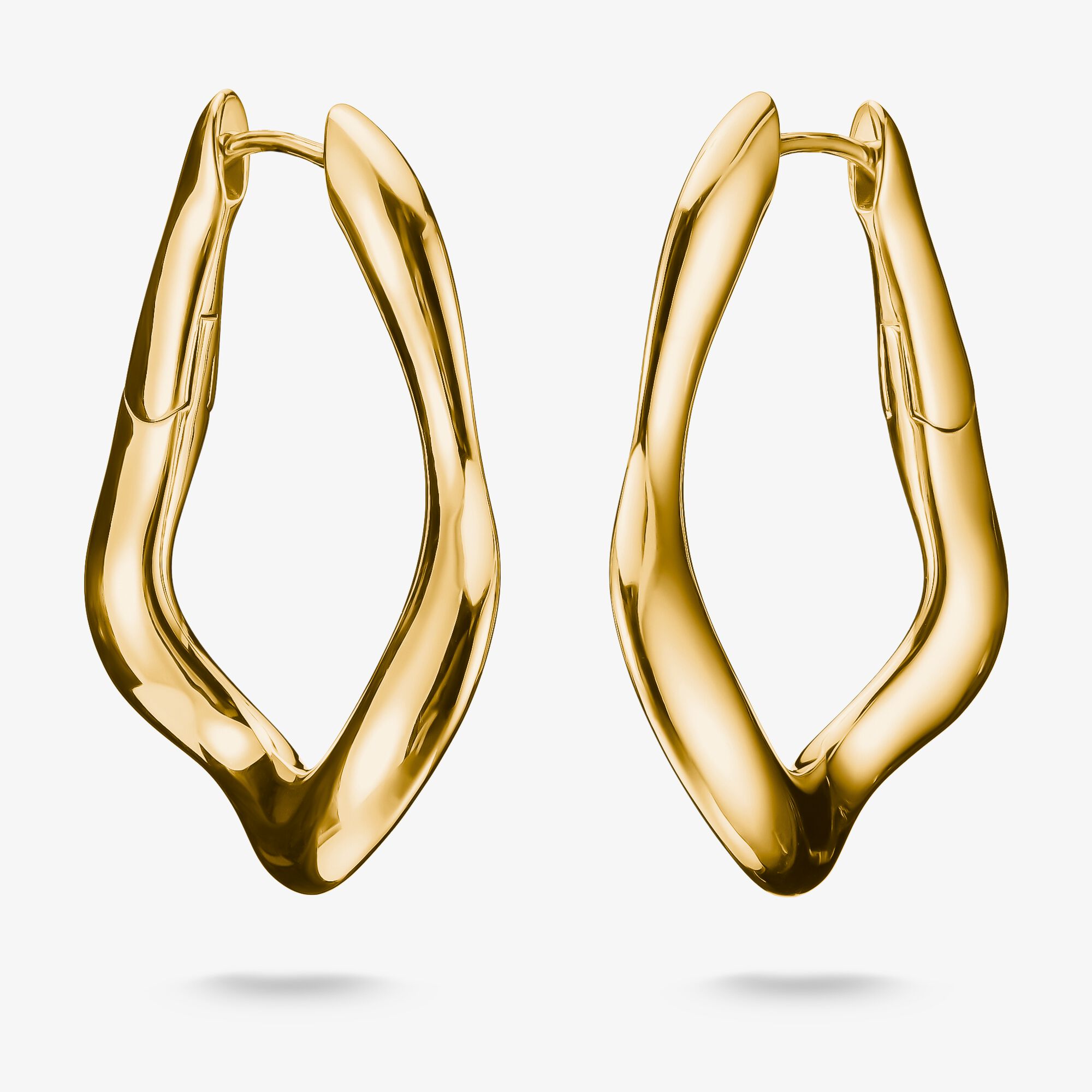 THOMAS SABO Creolen groß Natural Beauty vergoldet, Sterlingsilber Gelbgold vergoldet, Größe: one size, Damen