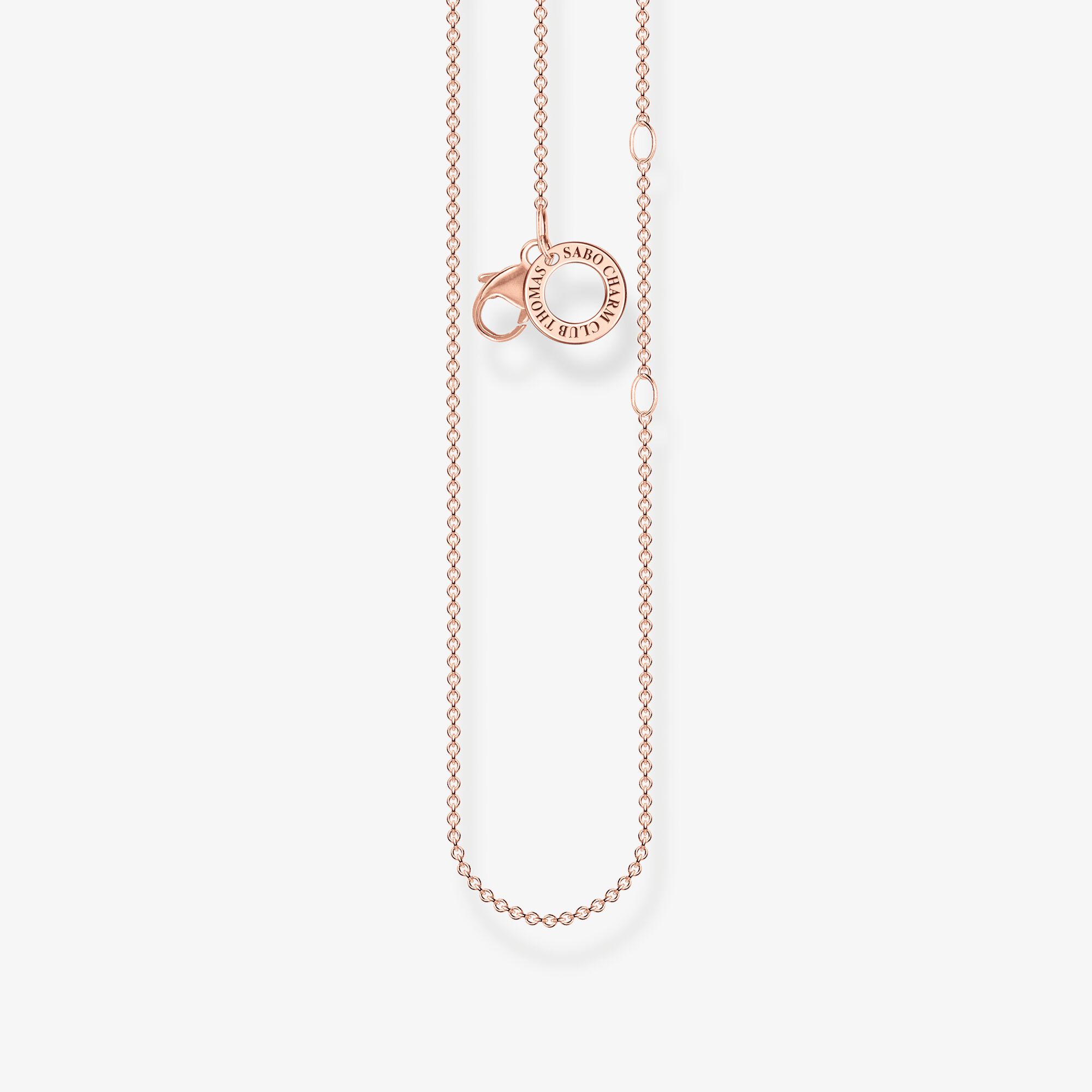 THOMAS SABO Charm-Kette roségold Stärke 1 mm, Sterlingsilber Roségold vergoldet, Größe: 38 cm, Damen