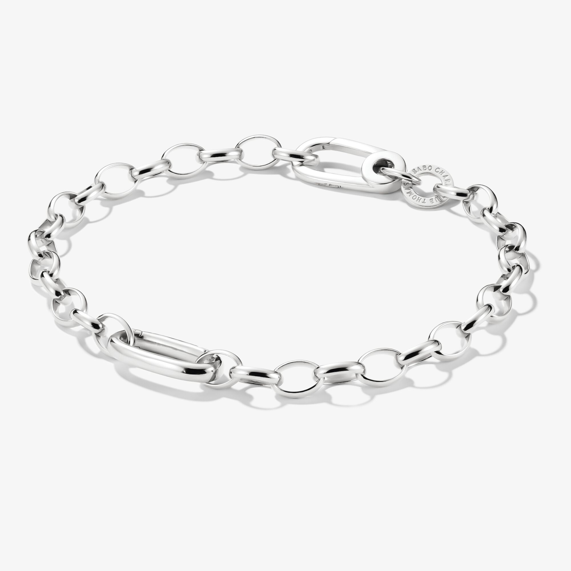 THOMAS SABO Charm-armband med en Connect-Link silver, 925 sterlingsilver, Storlek: 17 cm, för damer
