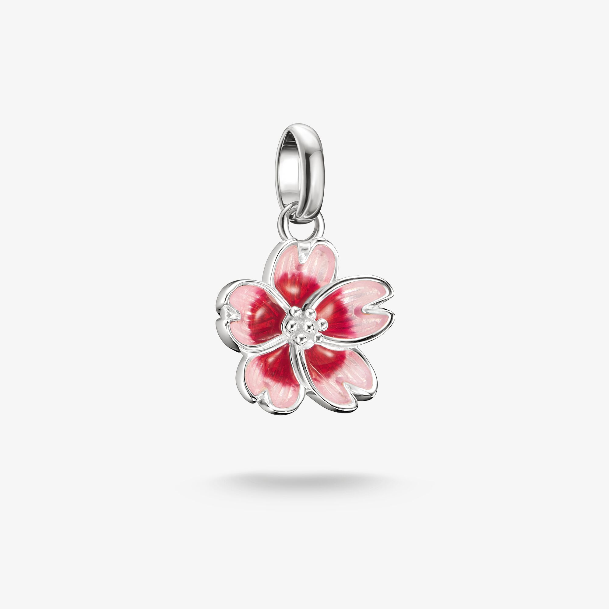 THOMAS SABO Pendentif Charm fleur de cerisier Connect Argent, Argent sterling, Taille: one size, femme