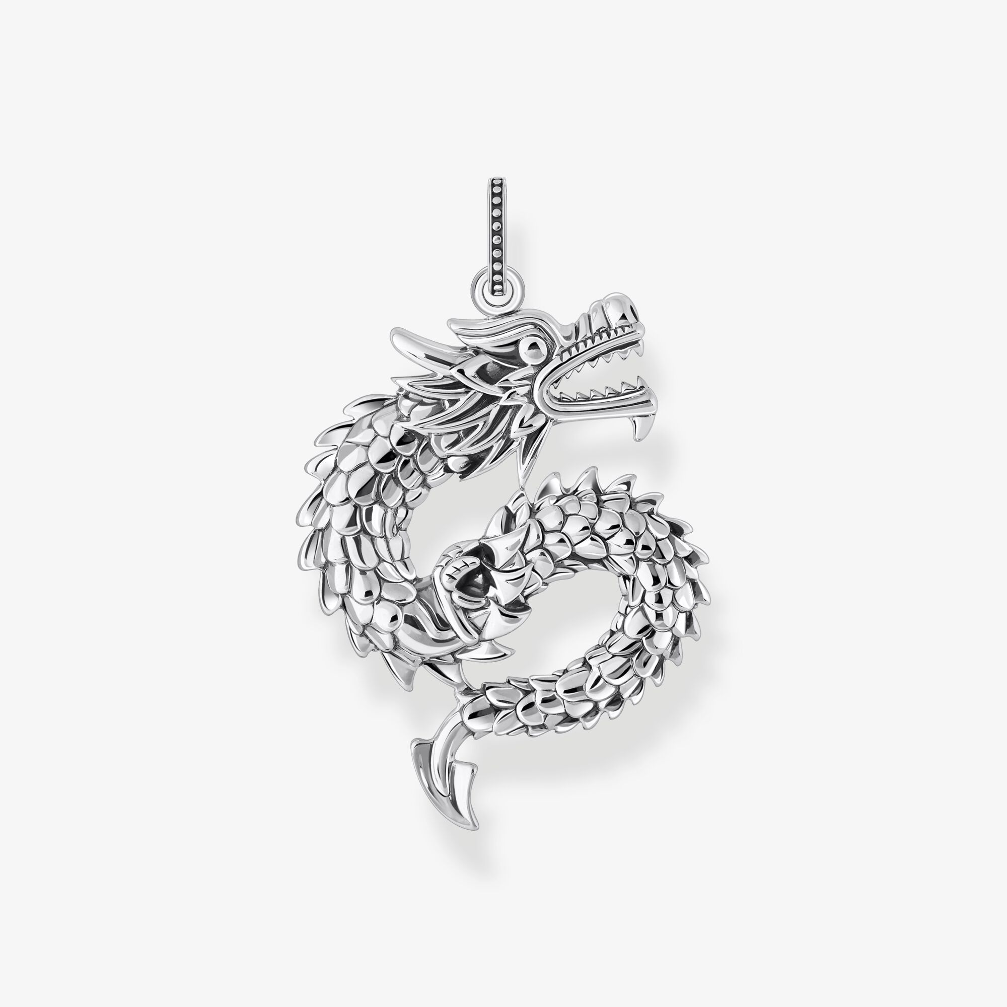 THOMAS SABO Anhänger Drache mit Karabinerhaken Silber geschwärzt, Sterlingsilber geschwärzt, Größe: one size, Unisex