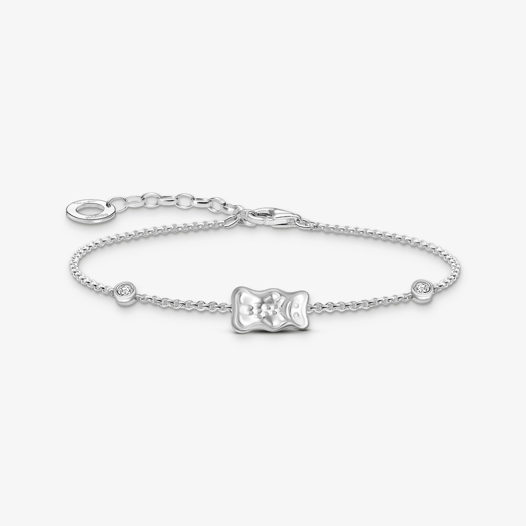 THOMAS SABO Armband mit HARIBO Goldbär und Steinen Silber, Sterlingsilber, Größe: 19 cm, Damen