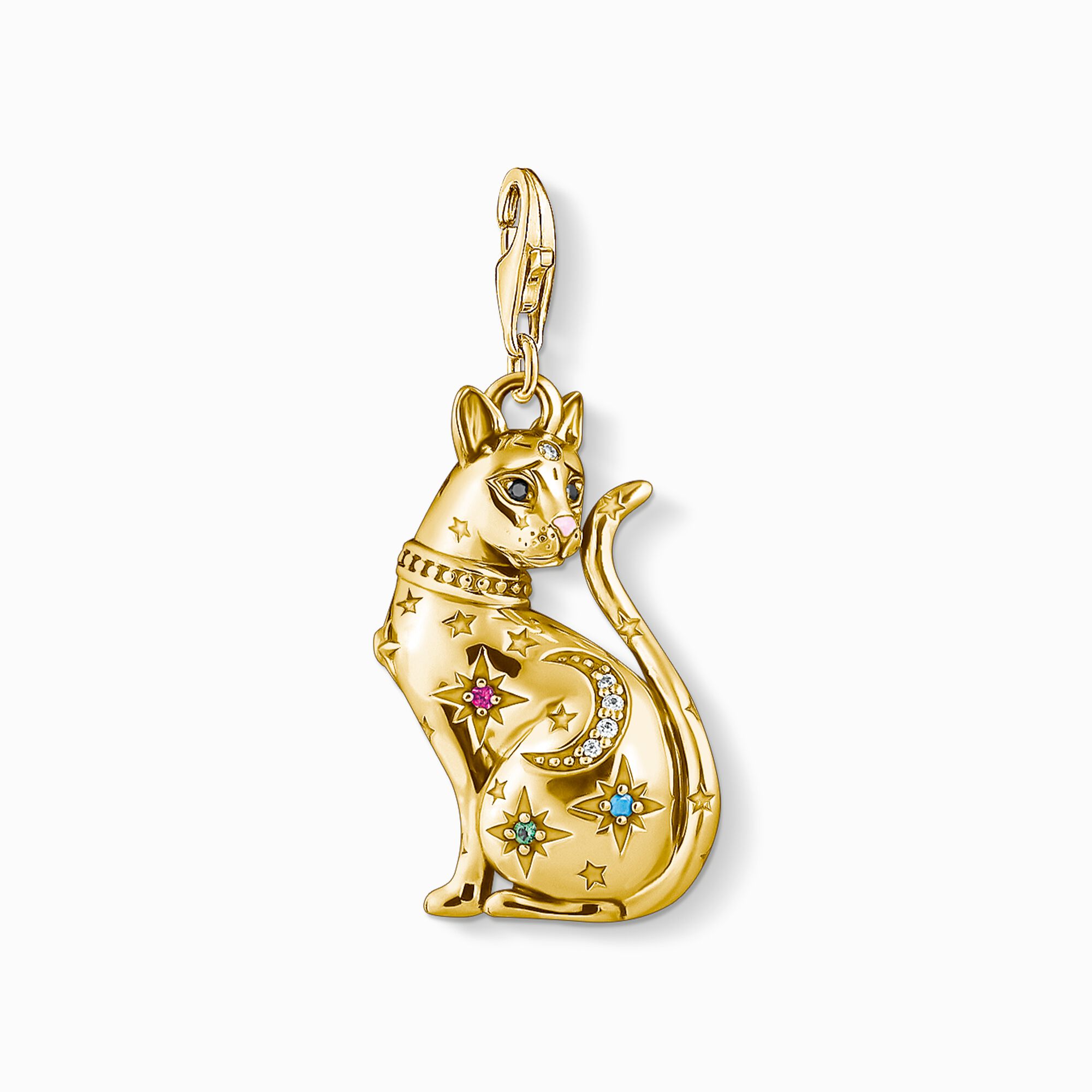 Charm-Anh&auml;nger Katze Sternenbild gold aus der Charm Club Kollektion im Online Shop von THOMAS SABO