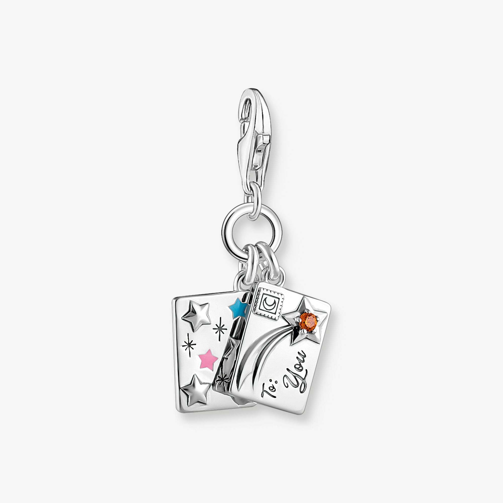 THOMAS SABO Pendentif Charm en forme de lettre et enveloppe en argent, Argent sterling, Taille: one size, femme