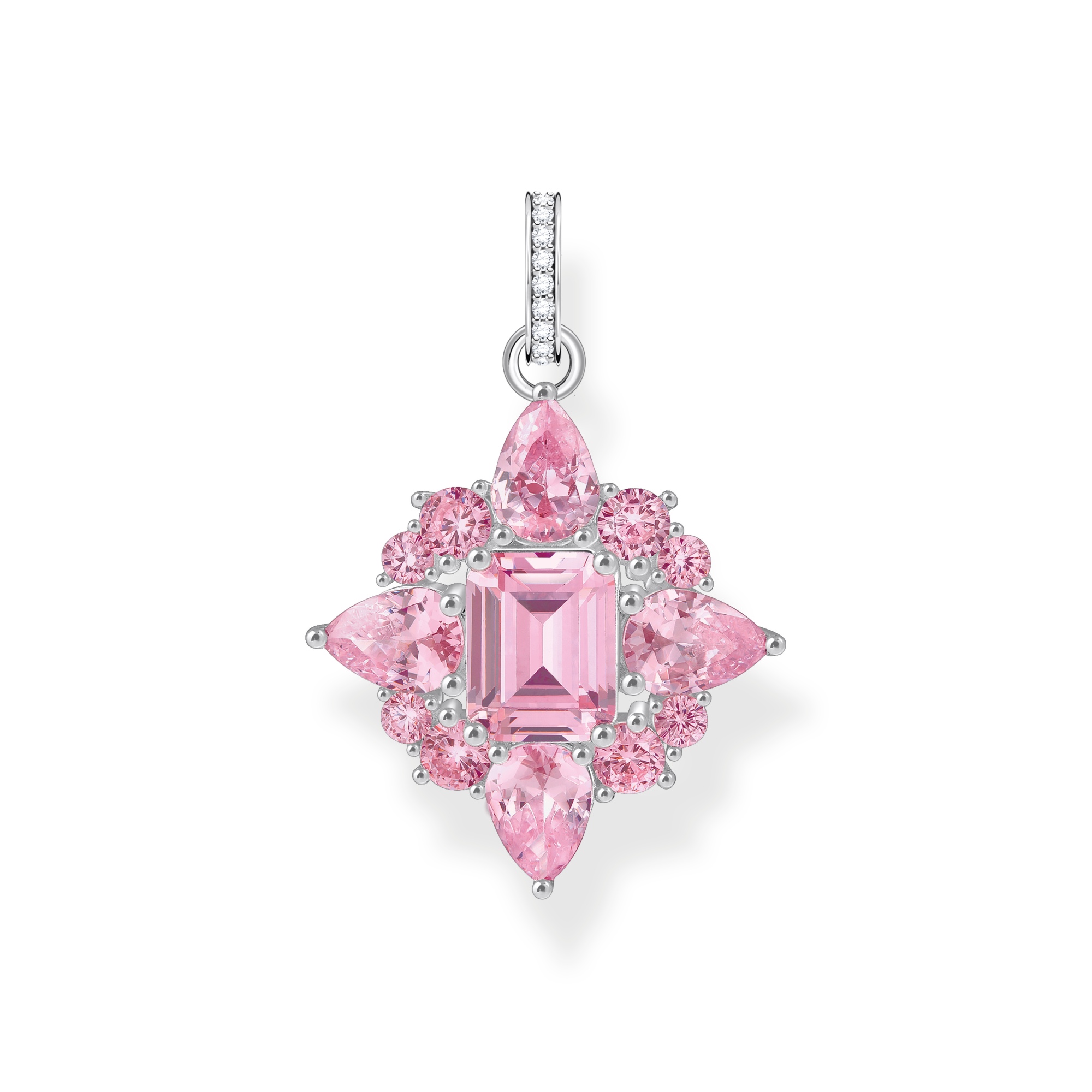 Thomas Sabo Kettenanhänger mit pinkfarbenen Steinen Silber pink PE963-051-9
