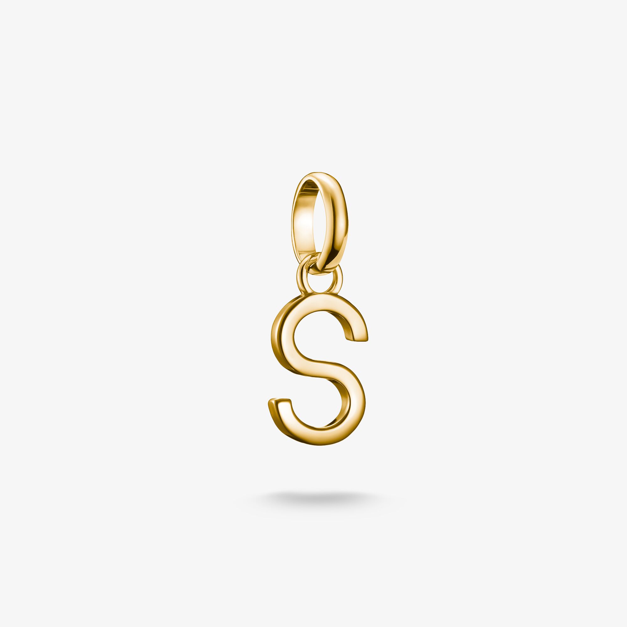 THOMAS SABO Pendentif Charm lettre S Connect plaqué or Argent sterling doré or jaune, Taille: one size, pour femme