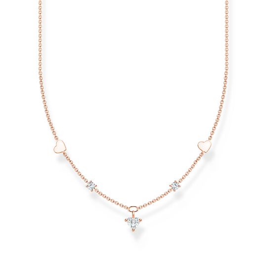 Cadena con corazones y piedras blancas oro rosado de la colección Charming Collection en la tienda online de THOMAS SABO