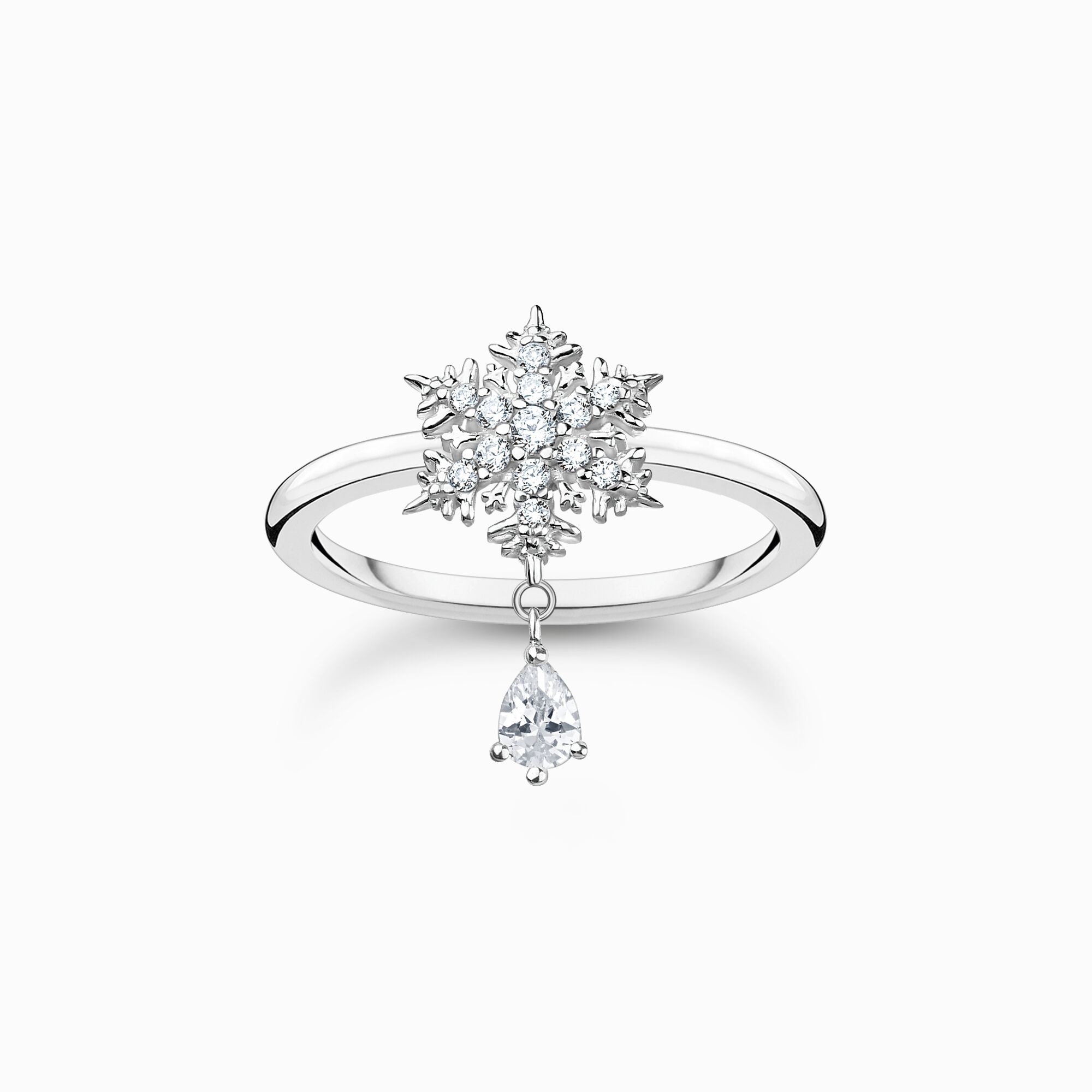 Ring snowflake with white stones silver from the Charming Collection collection in the THOMAS SABO online store