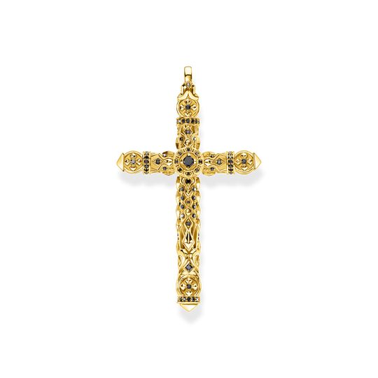 Anh&auml;nger Kreuz schwarze Steine gold aus der  Kollektion im Online Shop von THOMAS SABO