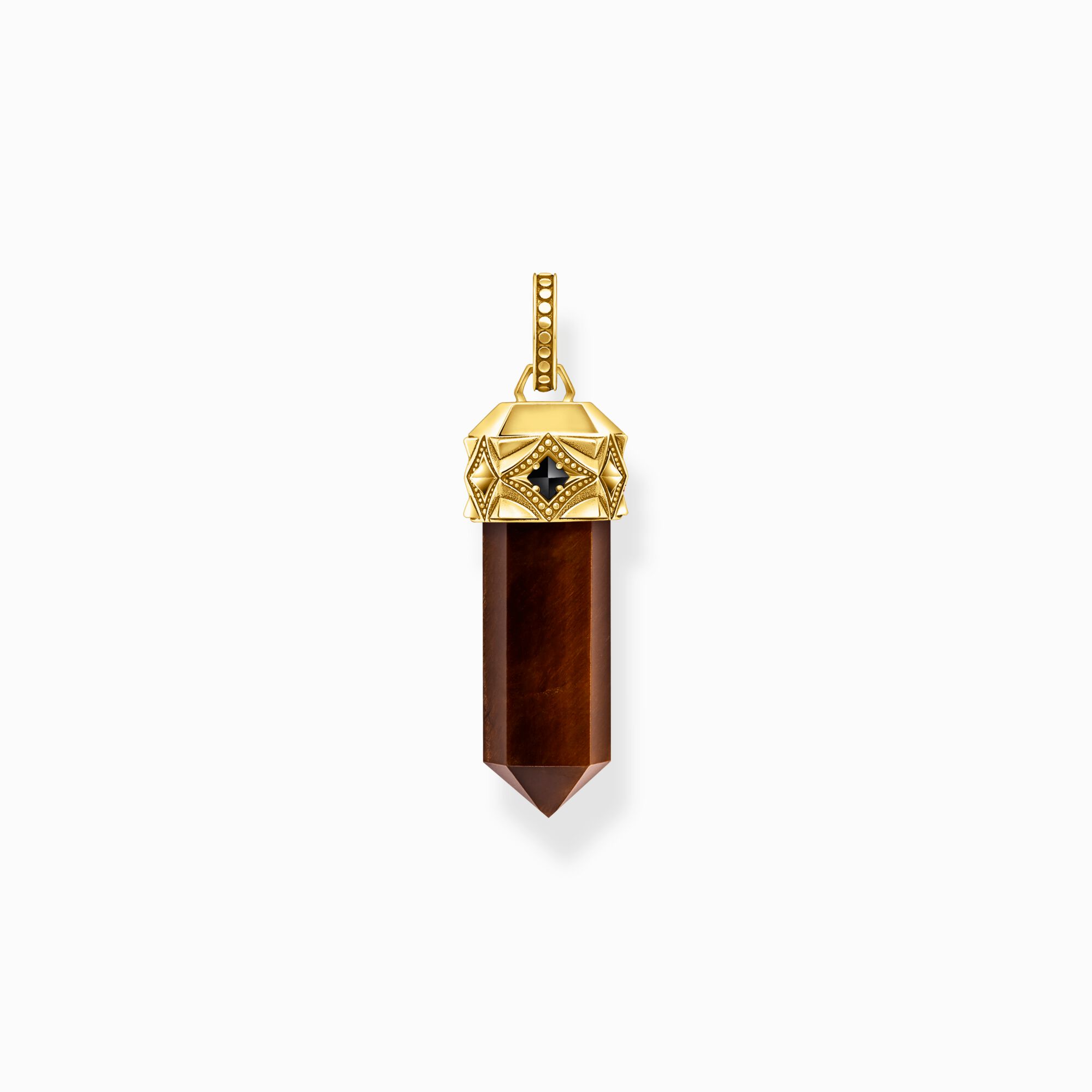 Gold-plated pendant with hexagon-cut red tiger&#39;s eye from the  collection in the THOMAS SABO online store