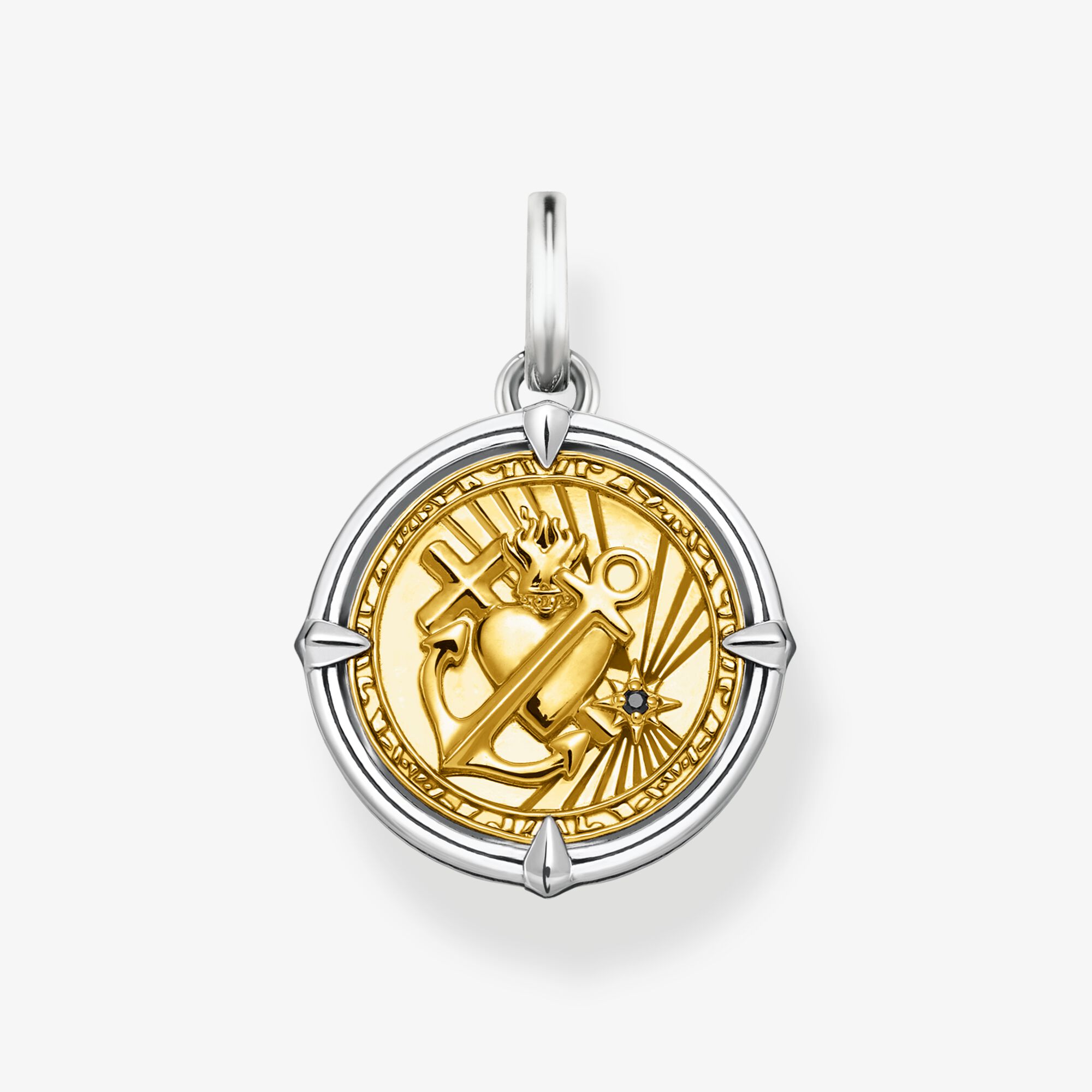 THOMAS SABO Pendentif foi, amour, espoir, Argent sterling doré or jaune, Taille: one size, Unisex