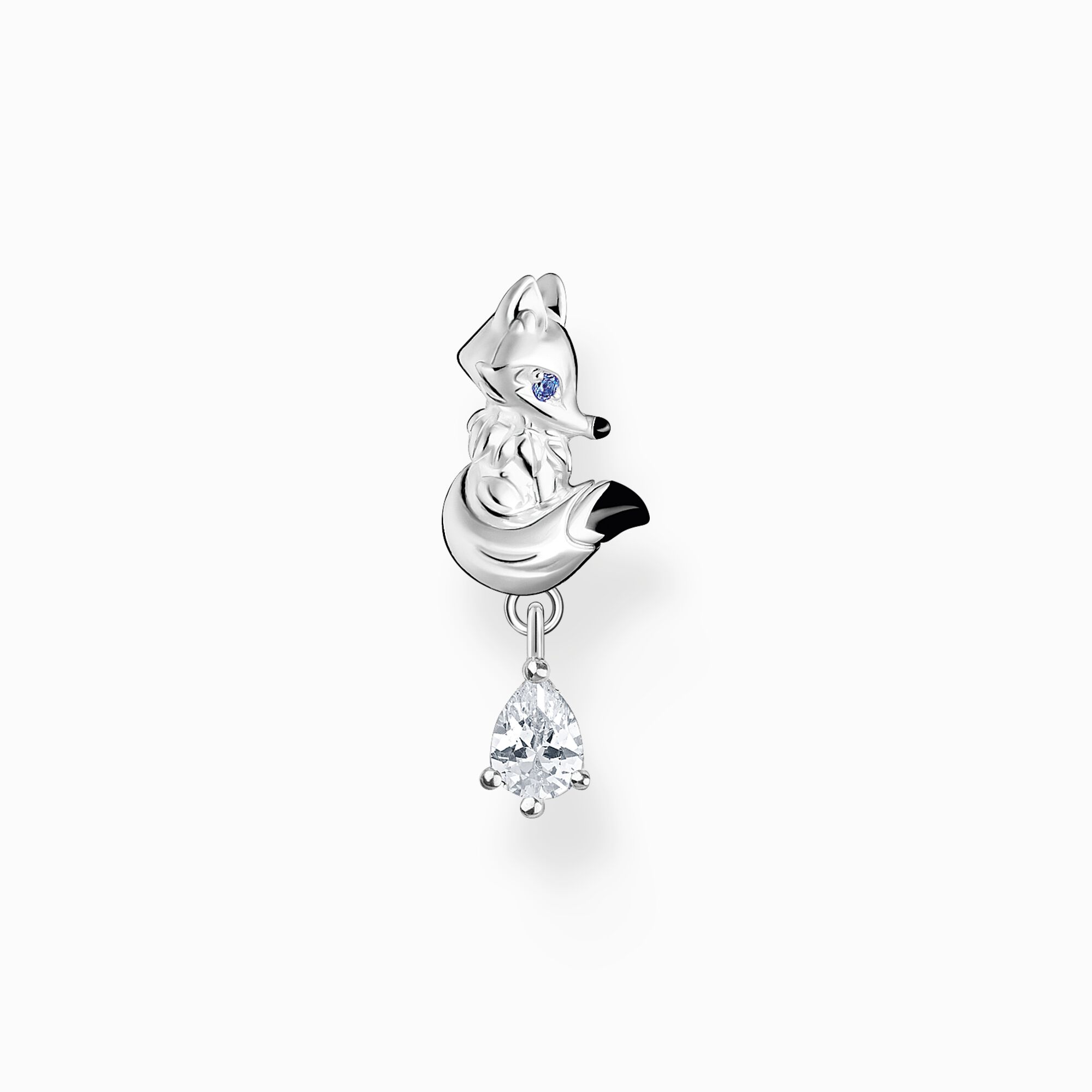 Clou d&#39;oreille unique renard avec pierre blanche argent de la collection Charming Collection dans la boutique en ligne de THOMAS SABO