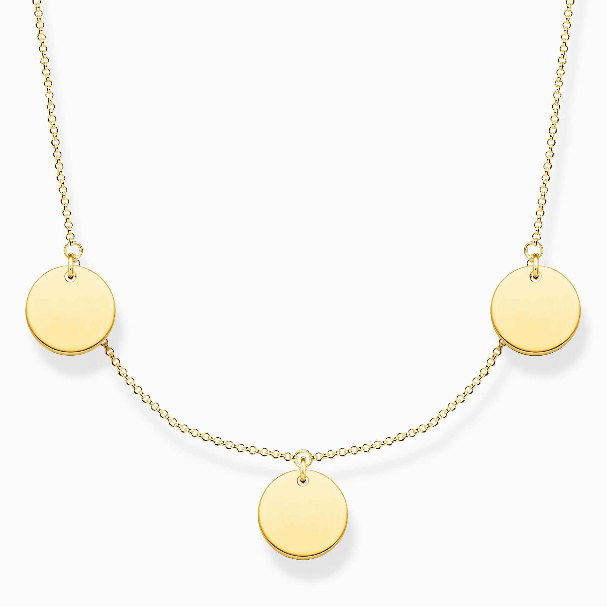 Necklace with three discs gold from the  collection in the THOMAS SABO online store