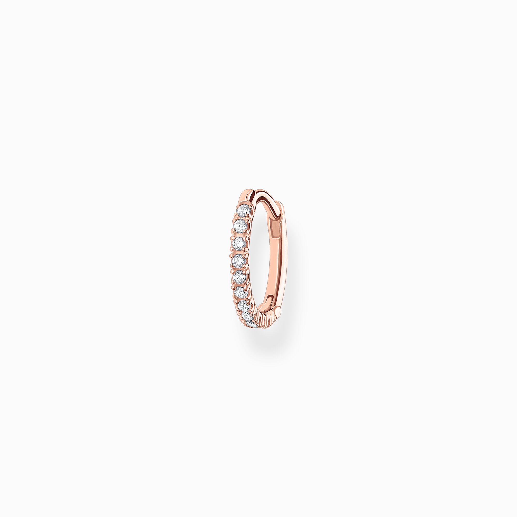 Single hoop earring white stones rose gold from the Charming Collection collection in the THOMAS SABO online store