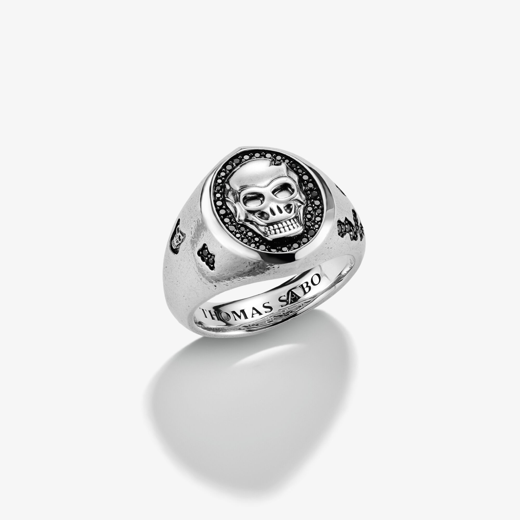 THOMAS SABO Siegelring mit Totenkopf Rebel Icons Silber, Sterlingsilber, Größe: 60, Unisex