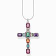 Jewellery set necklace cross with colourful stones silver from the  collection in the THOMAS SABO online store