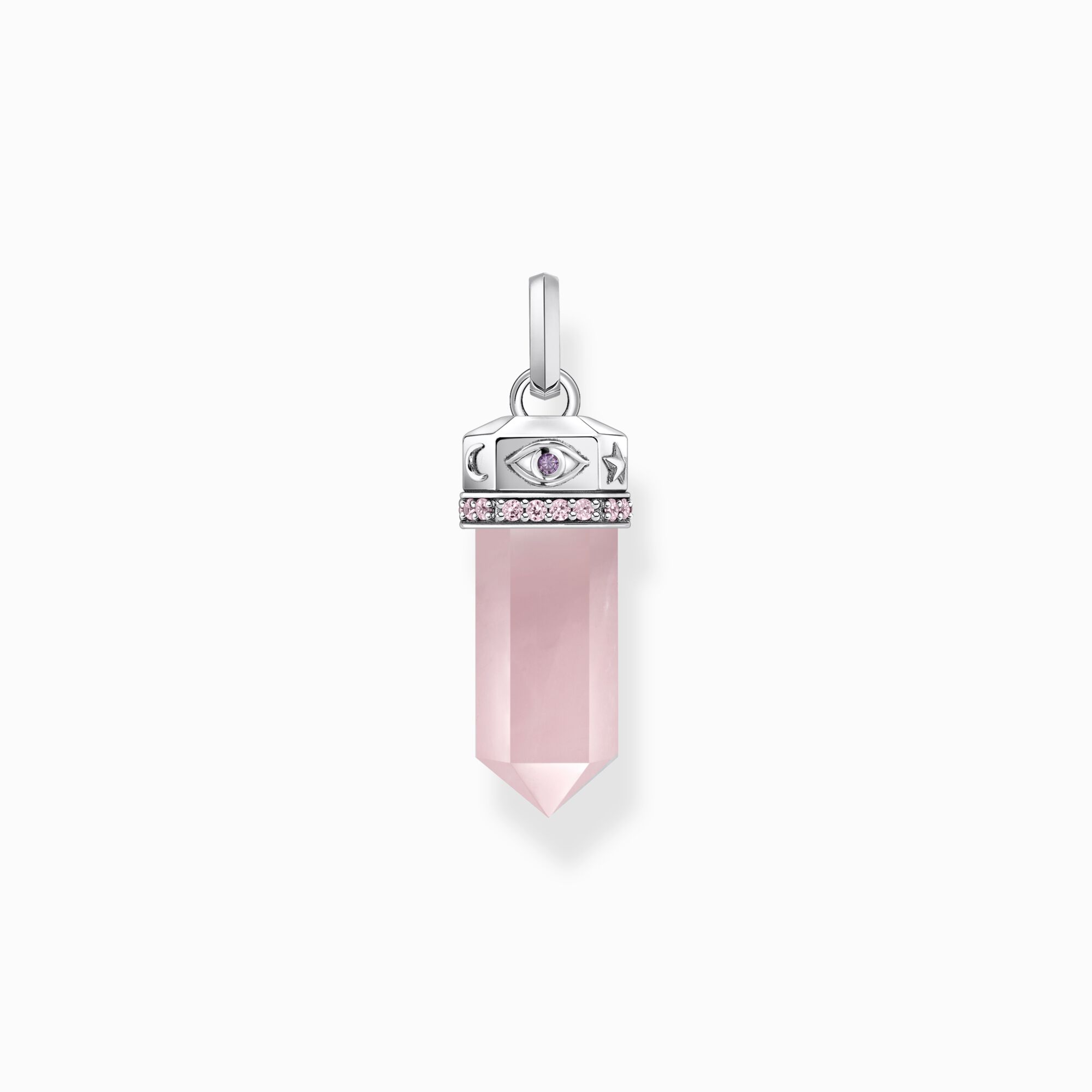 Silver hexagonal pendant with rose quartz from the  collection in the THOMAS SABO online store