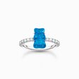 Silver ring with blue mini sized goldbears and zirconia from the Charming Collection collection in the THOMAS SABO online store