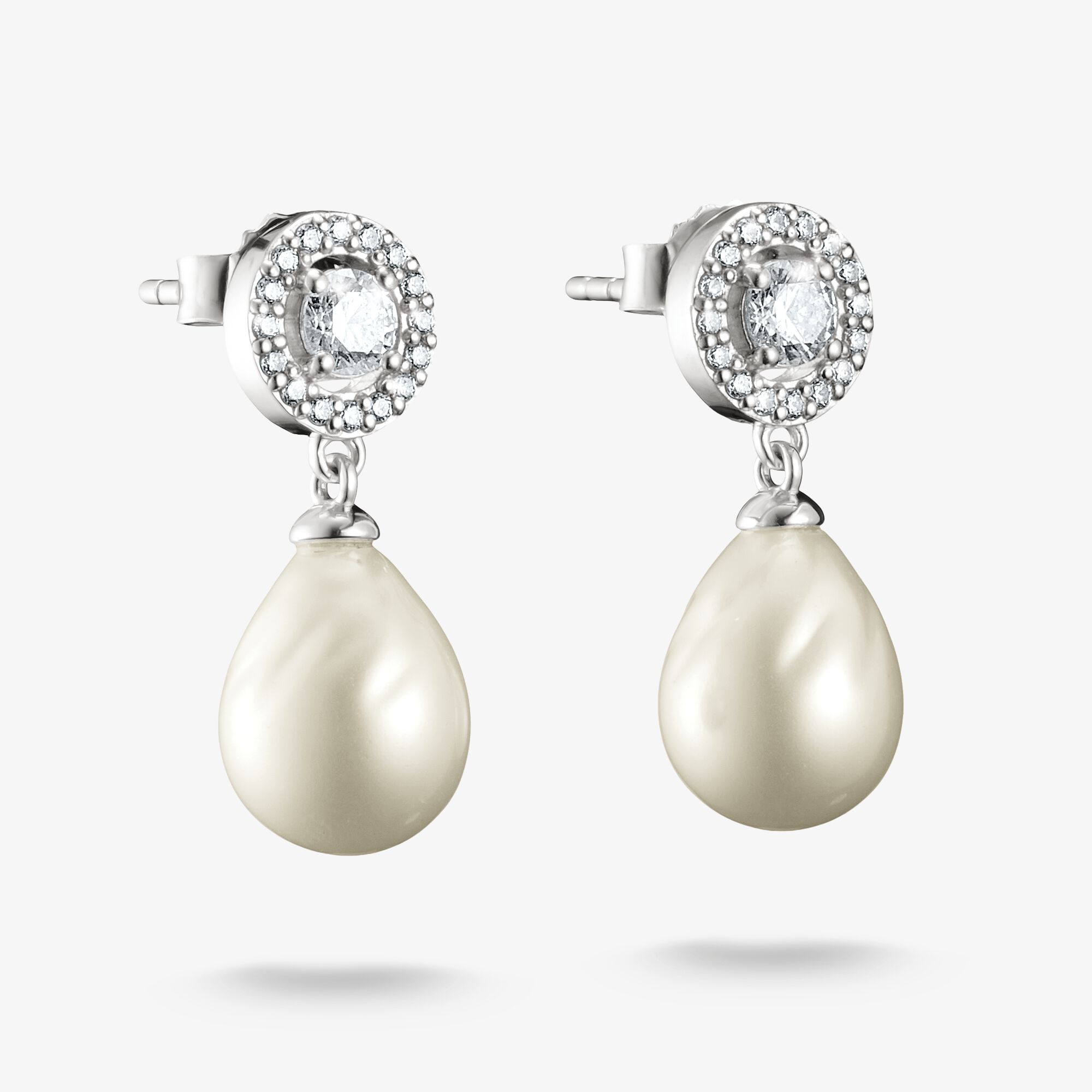 THOMAS SABO Clous d’oreilles zirconiums et perles imitées Bold Elegance argent, Argent sterling, Taille: one size, femme