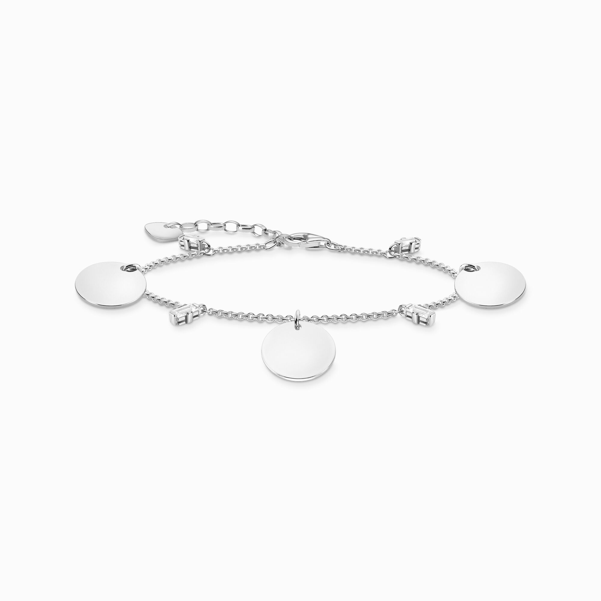 Bracelet avec trois m&eacute;dailles et pierres blanches argent de la collection  dans la boutique en ligne de THOMAS SABO