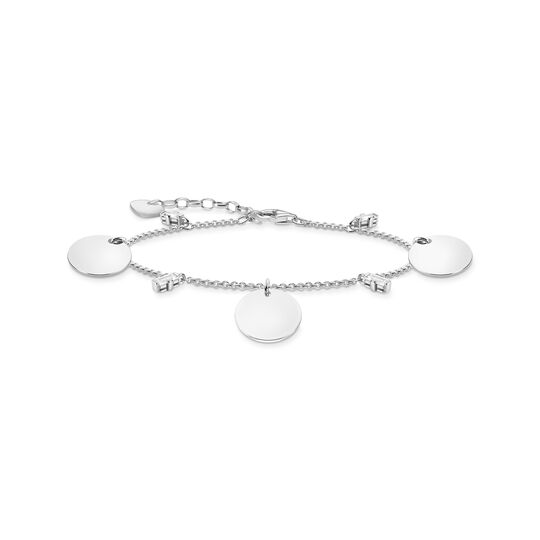 Bracelet wih three discs and white stones silver from the  collection in the THOMAS SABO online store