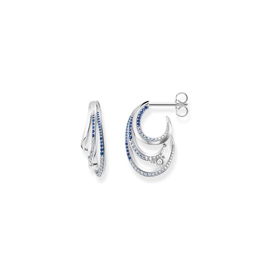 Hoop earrings wave with blue stones from the  collection in the THOMAS SABO online store