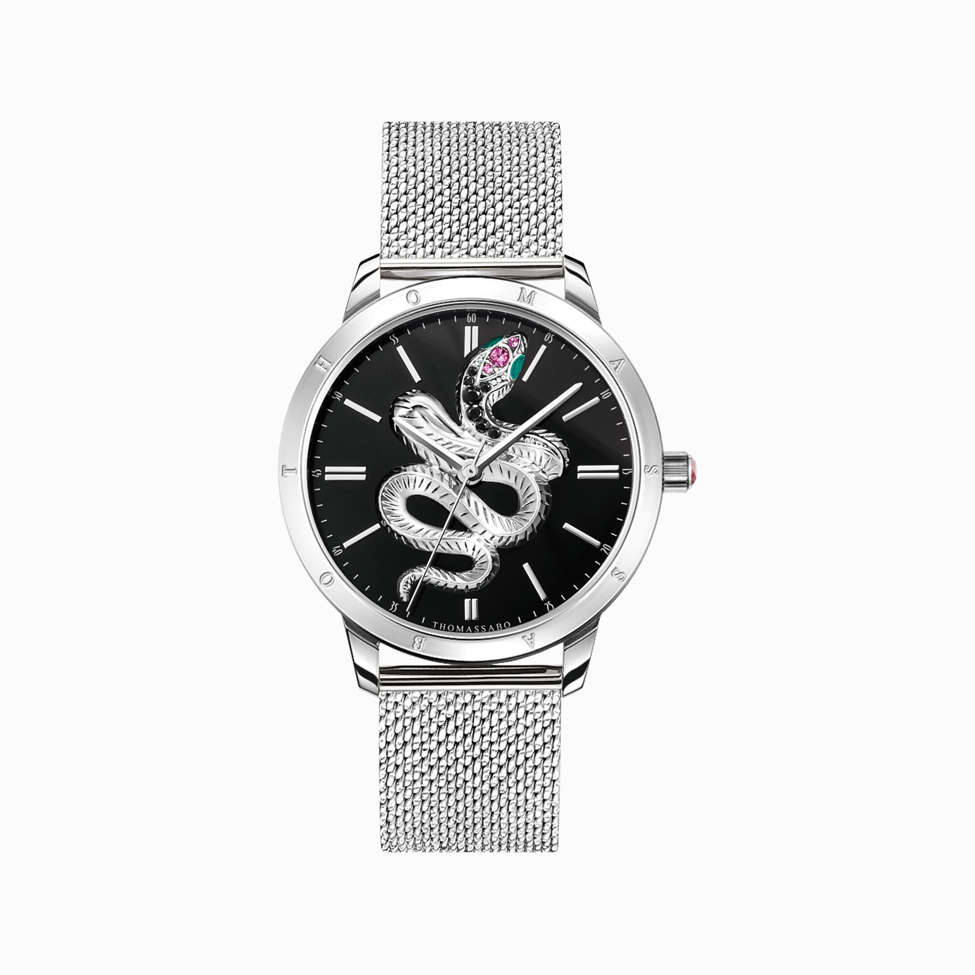 Women&rsquo;s watch snake in 3D optics silver from the  collection in the THOMAS SABO online store