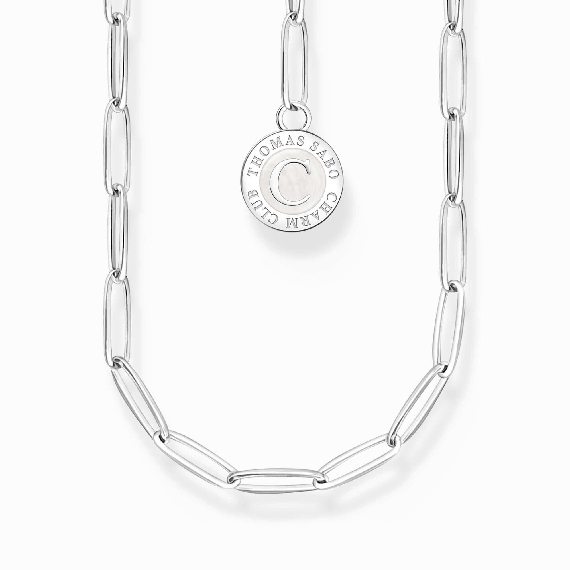 Member Charm necklace with white Charmista disc silver from the Charm Club collection in the THOMAS SABO online store