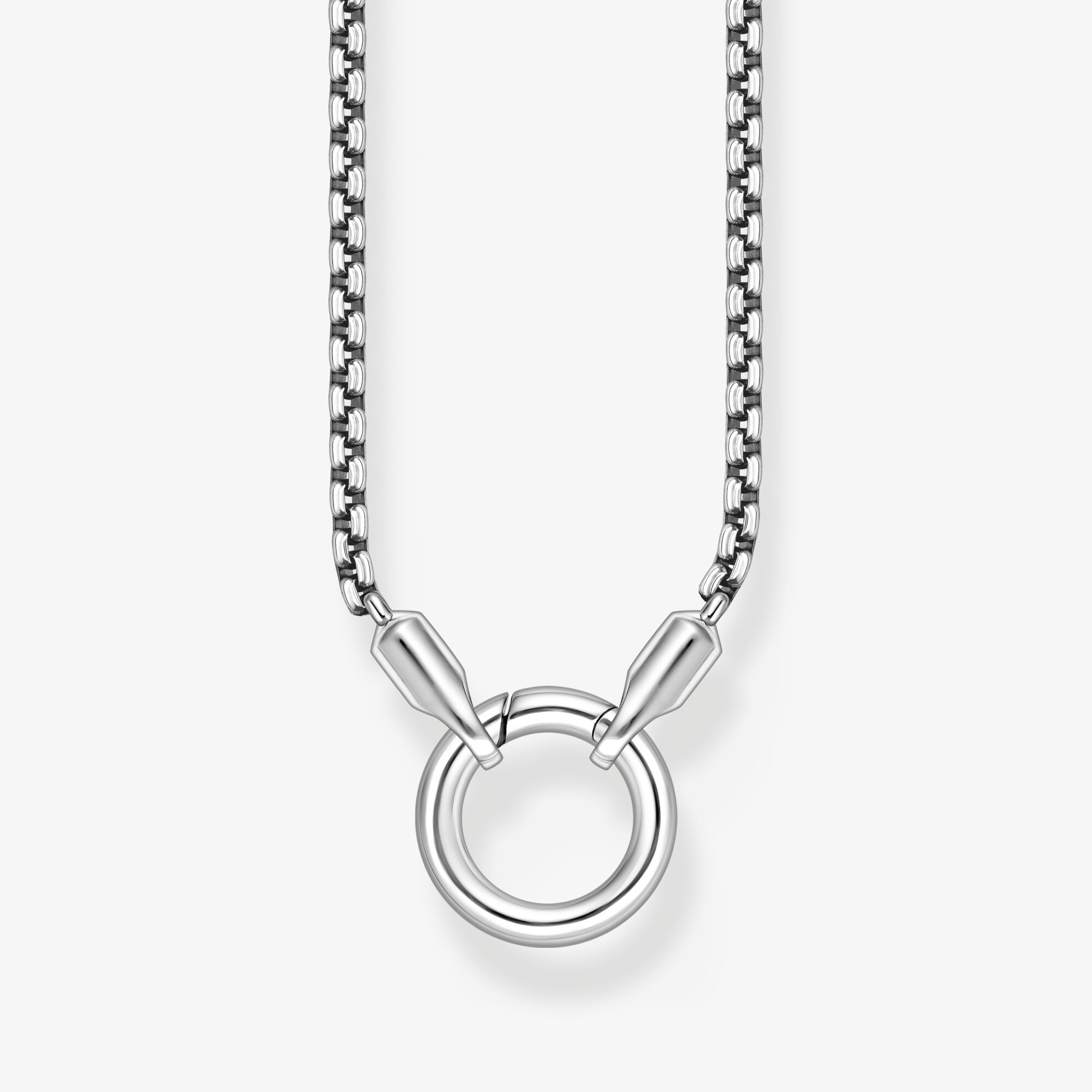 THOMAS SABO Collier vénitien 2,7 mm avec fermoir rond en argent, Argent Sterling 925‰, noirci, Taille: 60 cm, Unisex