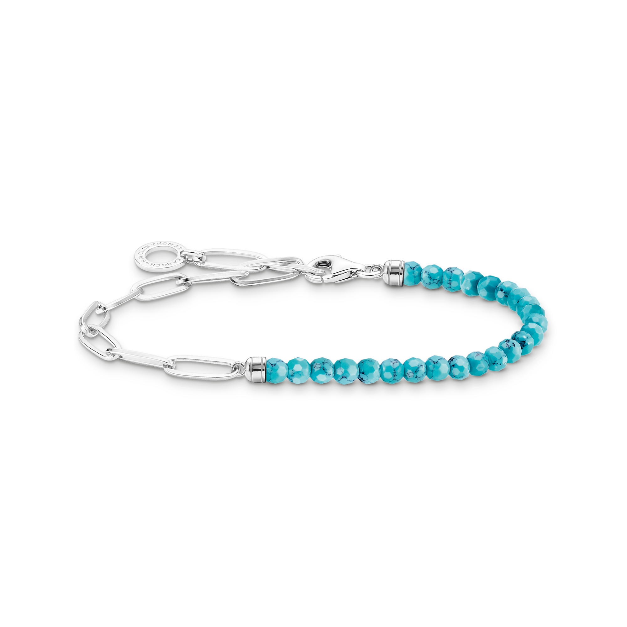 Thomas Sabo Charm-Armband mit türkisen Beads Silber türkis A2099-404-17-L17