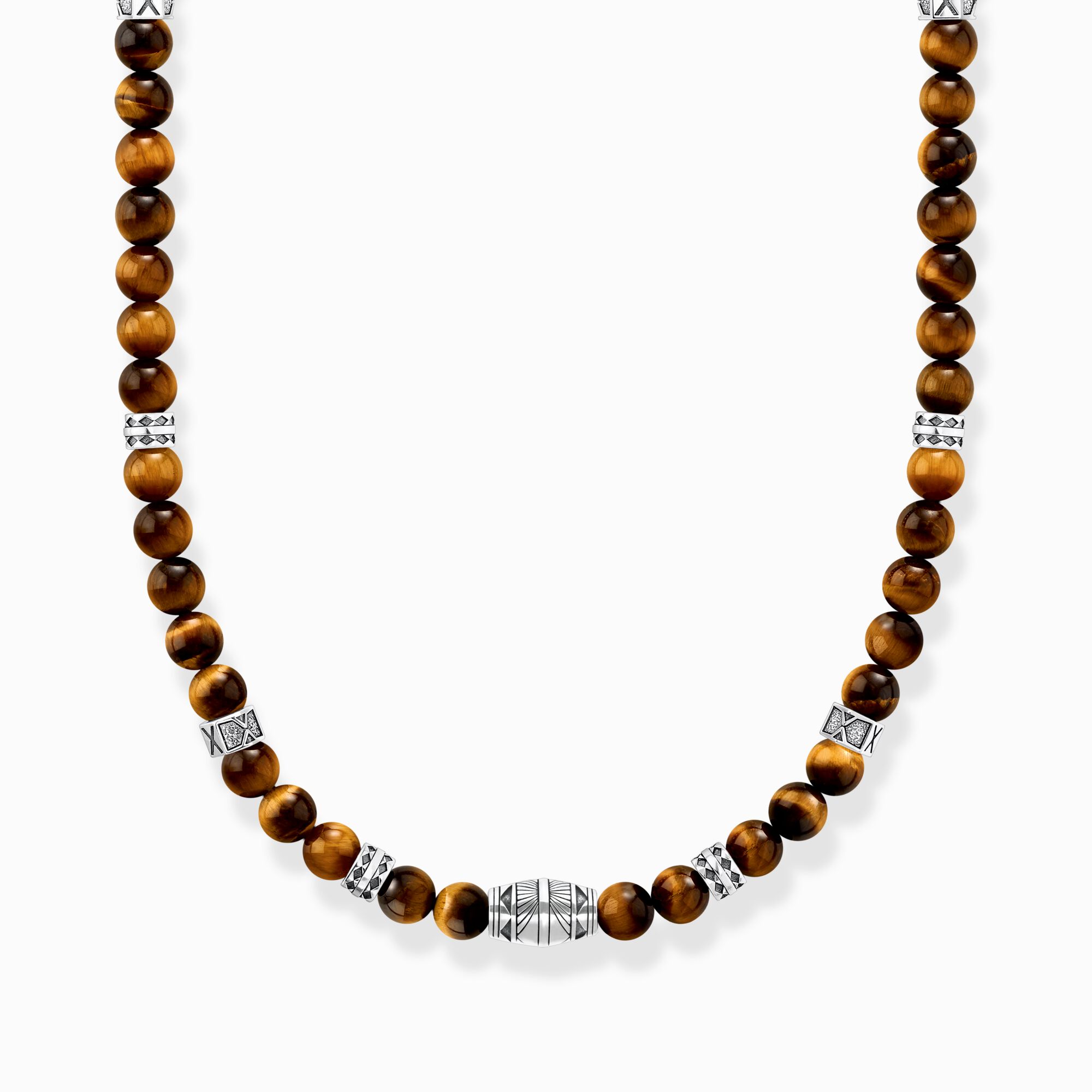 Necklace with tiger&#39;s eye beads silver from the  collection in the THOMAS SABO online store