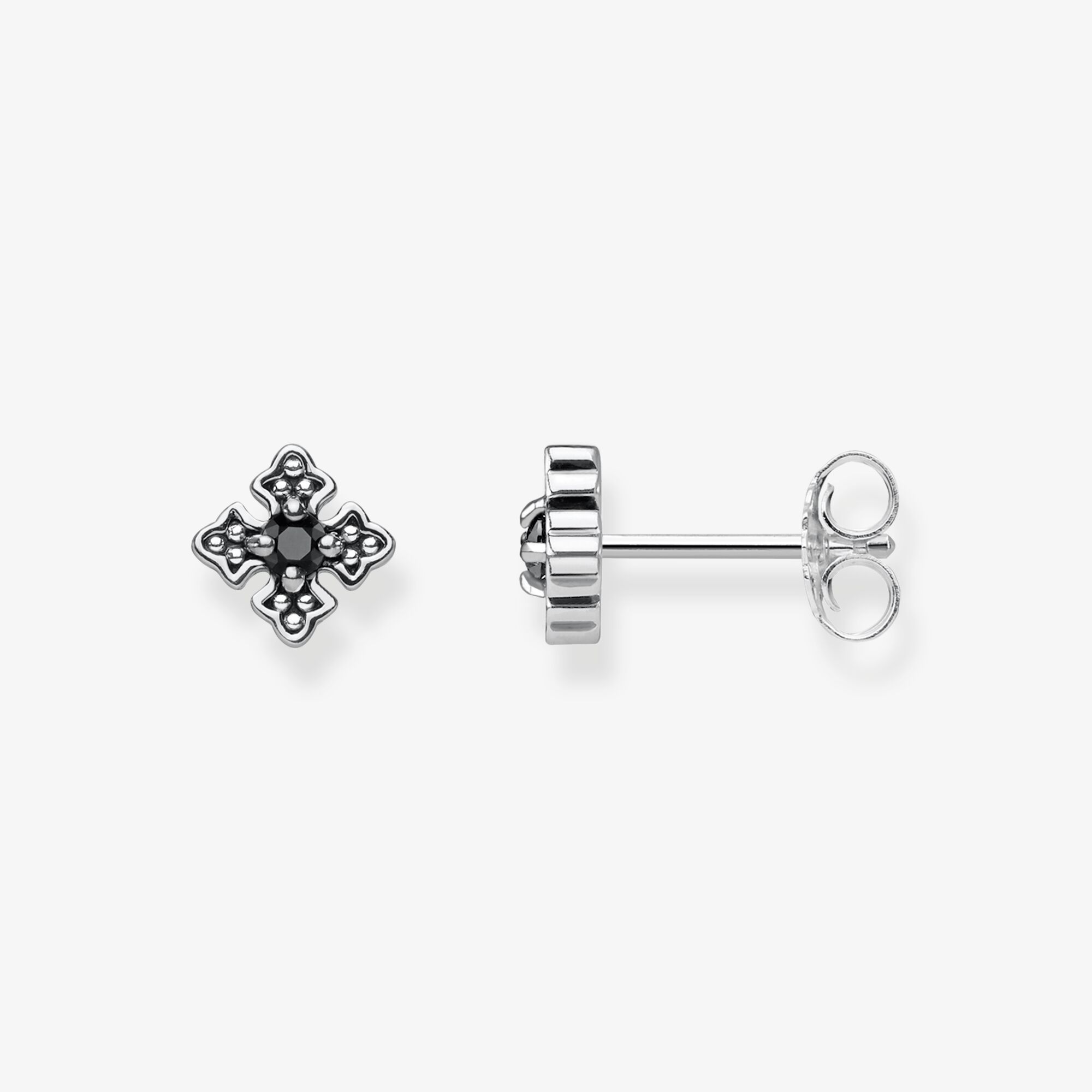 THOMAS SABO Clous d'oreilles royaltie noir, Argent sterling, Taille: one size, homme