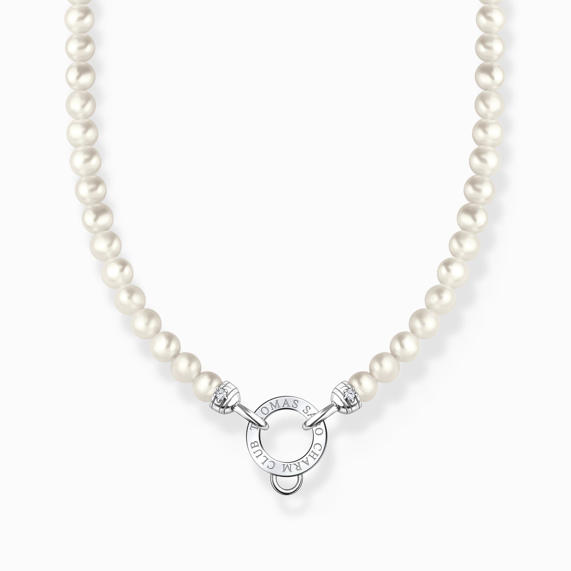 Charm-Kette mit wei&szlig;en Perlen Silber aus der Charm Club Kollektion im Online Shop von THOMAS SABO