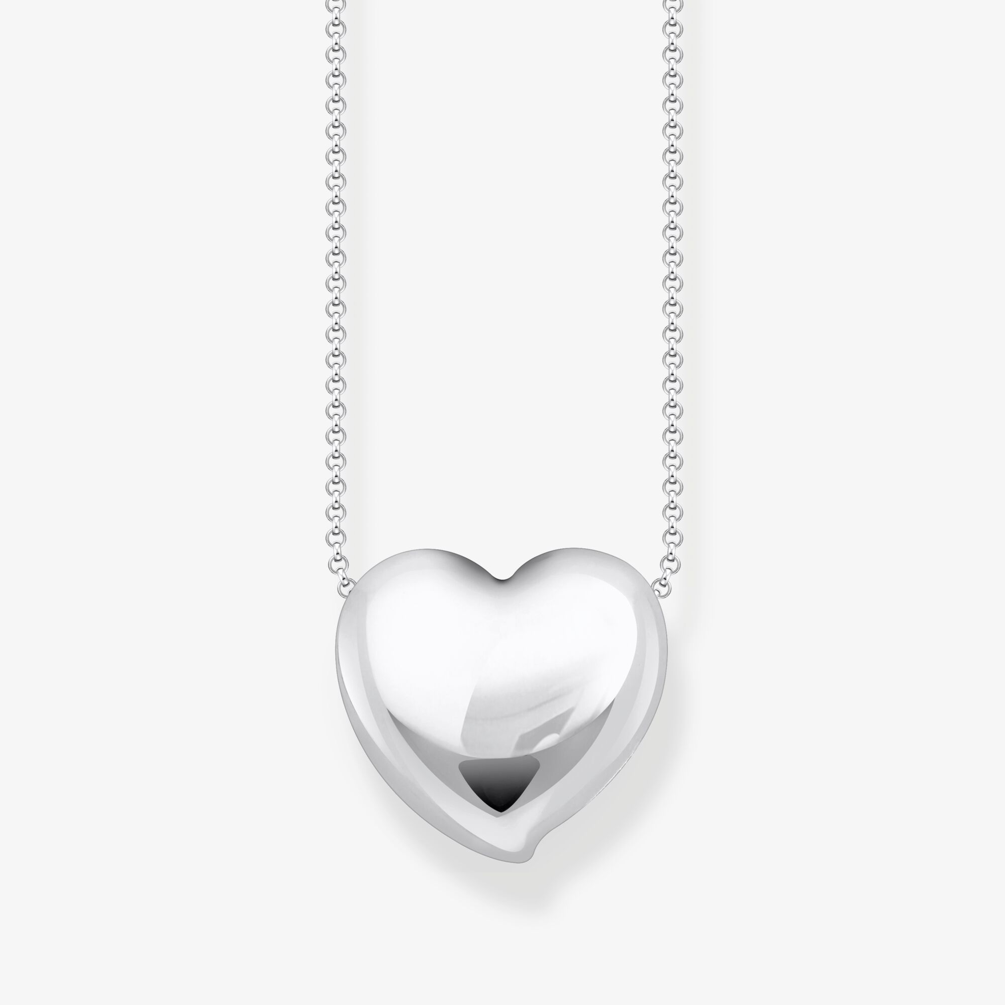 THOMAS SABO Collier en argent avec pendentif en forme de cœur, Argent sterling, Taille: 45 cm, femme
