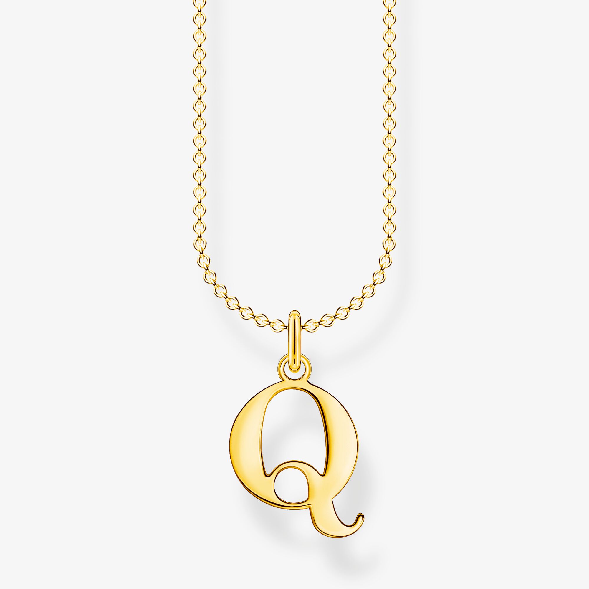THOMAS SABO Kette Buchstabe Q gold, Sterlingsilber Gelbgold vergoldet, Größe: 45 cm, Damen