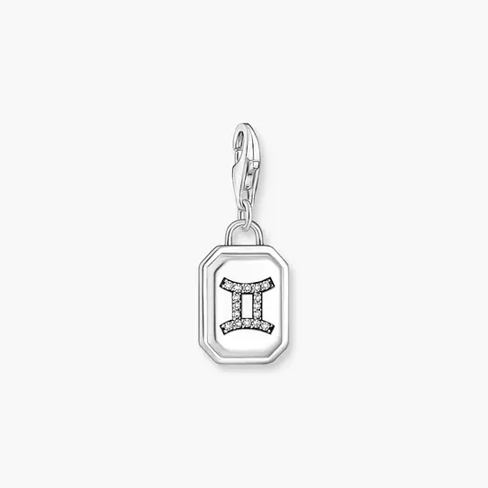 Pendentif Signe Zodiaque GÉMEAUX En Argent 925 - Marque THABORA, Poinçon Crabe T7 - Occasion